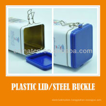 Airtight cap and plastic lid with steel buckle for cooky jar production